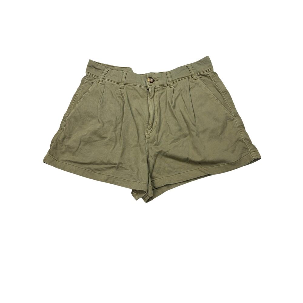 Free People Billie Chino olive green high rise pleated shorts. Size 8. boho